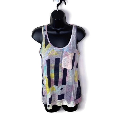 Theory Tops - Theory Linen Sheer Graphic Tank Top Size XS (P)